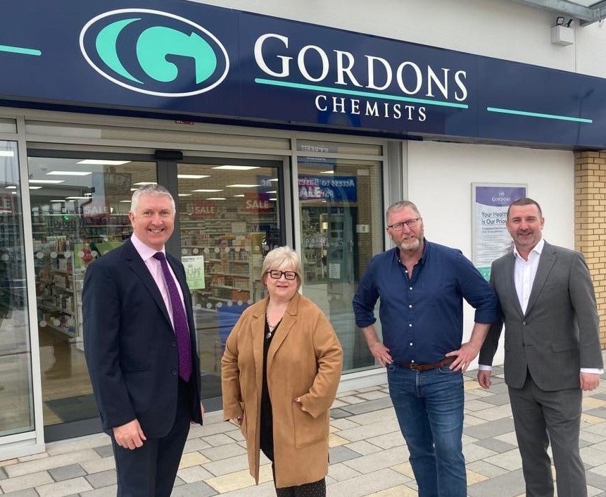 UUP leader Doug Beattie visits Portadown community pharmacy as election campaign trail continues